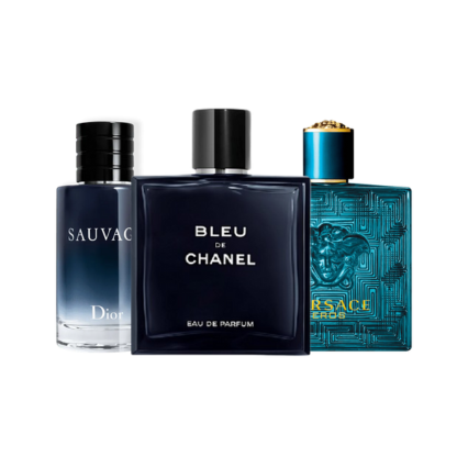 Combo de 3 perfumes - Bleu de Chanel, Eros, Sauvage