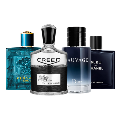 Combo de 4 perfumes - Bleu de Chanel, Eros, Sauvage, Creed Aventus